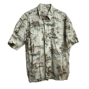 Men's Pierre Cardin Short Sleeved Hawaiian Button Down Shirt XL